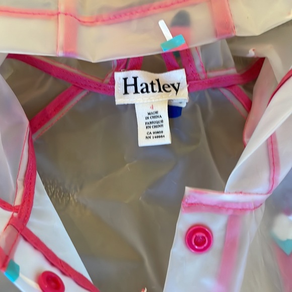 🍂🍁☔️Fall Favorite Hatley Clear Pink Ice Cream Cone Toddler Rain Jacket - Picture 5 of 6
